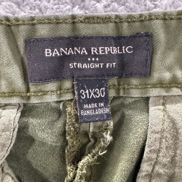 Banana Republic Men's Straight Fit Chino Pants Green 31x30 Casual Lightweight - Picture 5 of 11